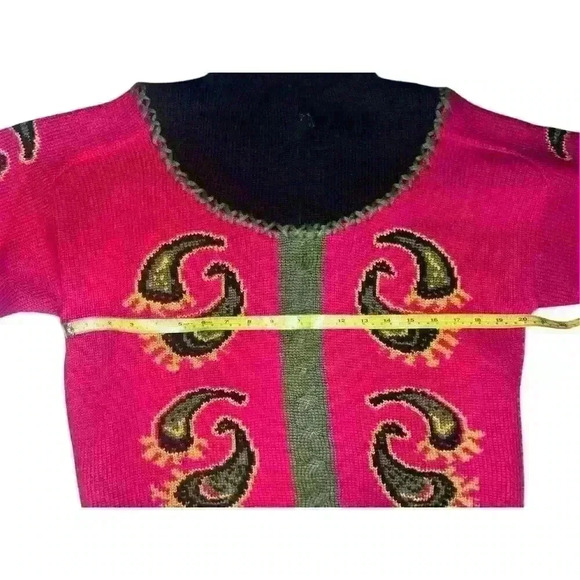 Vgt Rare Bogner Paisley Print Mock Neck Sweater Sz m Comfy Preppy Ski Snowboard - Picture 3 of 8